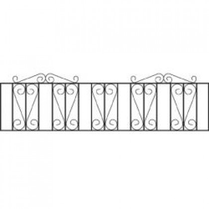Westminster Wrought Iron Railings 18" (46cm) high